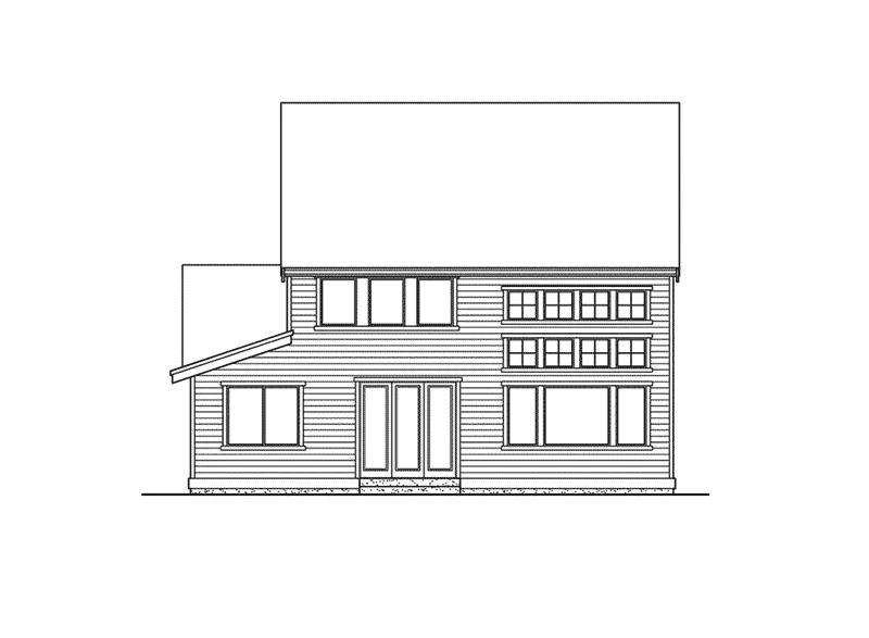 Craftsman House Plan Rear Elevation - Beachland Tudor Home 071D-0082 - Search House Plans and More