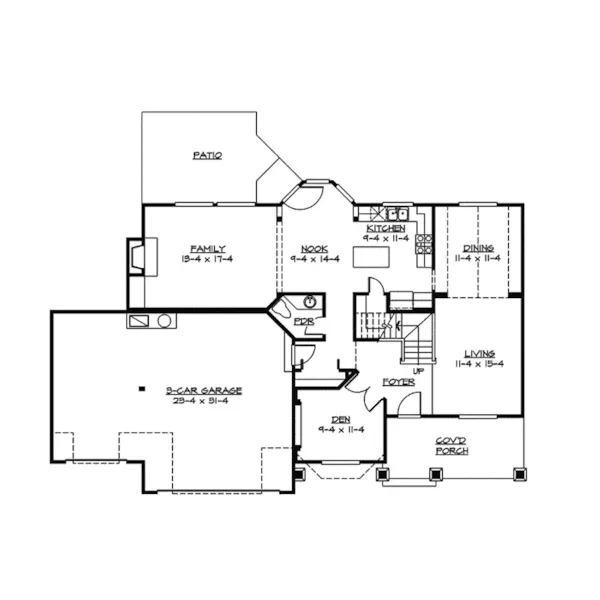 Shingle House Plan First Floor - Sofia Luxury Craftsman Home 071D-0084 - Shop House Plans and More