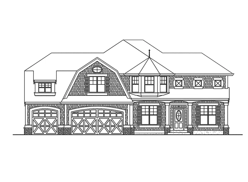 Traditional House Plan Front Elevation - Sofia Luxury Craftsman Home 071D-0084 - Shop House Plans and More