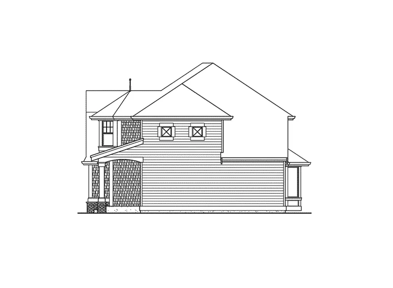Traditional House Plan Right Elevation - Sofia Luxury Craftsman Home 071D-0084 - Shop House Plans and More