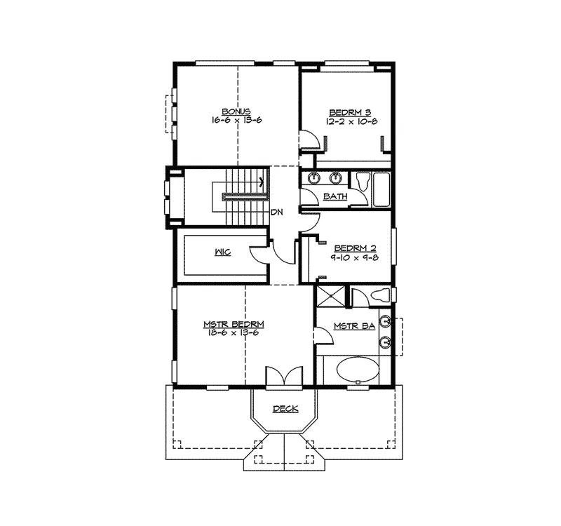 Traditional House Plan Second Floor - Valmeyer Narrow Lot Home 071D-0085 - Shop House Plans and More