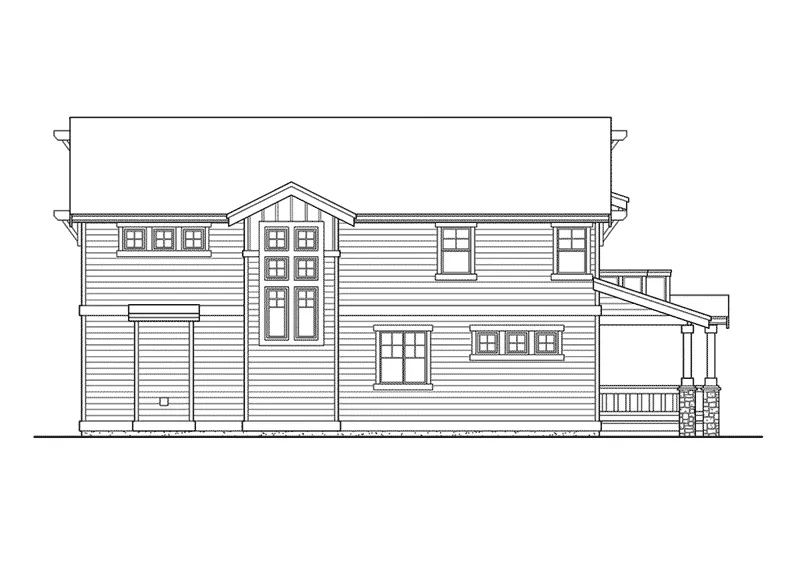 Arts & Crafts House Plan Left Elevation - Valmeyer Narrow Lot Home 071D-0085 - Shop House Plans and More