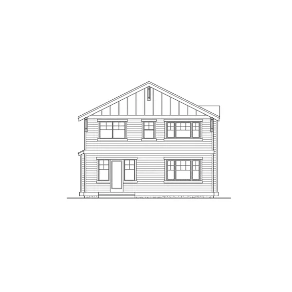 Craftsman House Plan Rear Elevation - Valmeyer Narrow Lot Home 071D-0085 - Shop House Plans and More