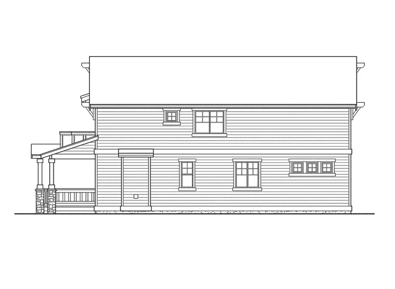 Mountain House Plan Right Elevation - Valmeyer Narrow Lot Home 071D-0085 - Shop House Plans and More