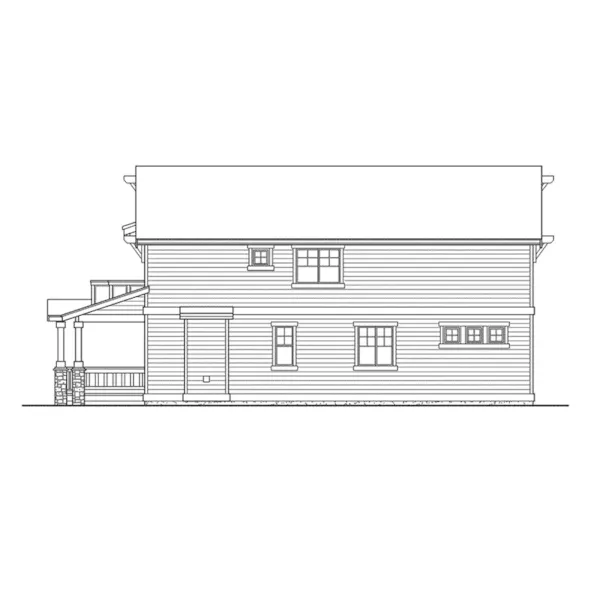 Craftsman House Plan Right Elevation - Valmeyer Narrow Lot Home 071D-0085 - Shop House Plans and More