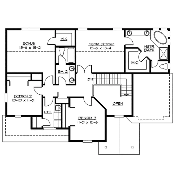 Shingle House Plan Second Floor - Mortimer Rustic Craftsman Home 071D-0086 - Shop House Plans and More