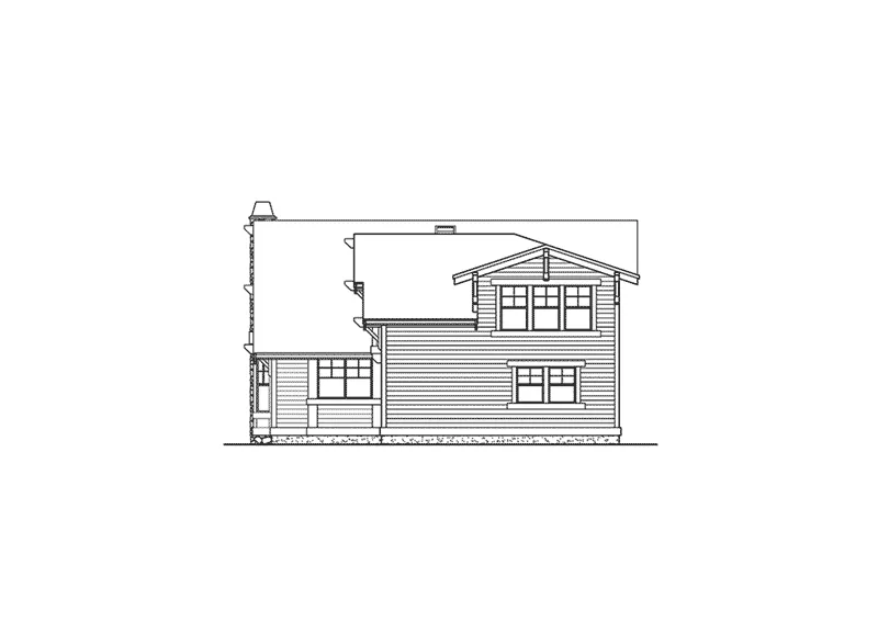 Traditional House Plan Rear Elevation - Morganfield Craftsman Home 071D-0087 - Shop House Plans and More