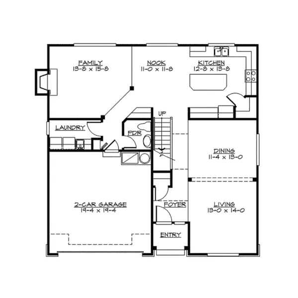 Contemporary House Plan First Floor - Glenallen Creek Craftsman Home 071D-0088 - Search House Plans and More