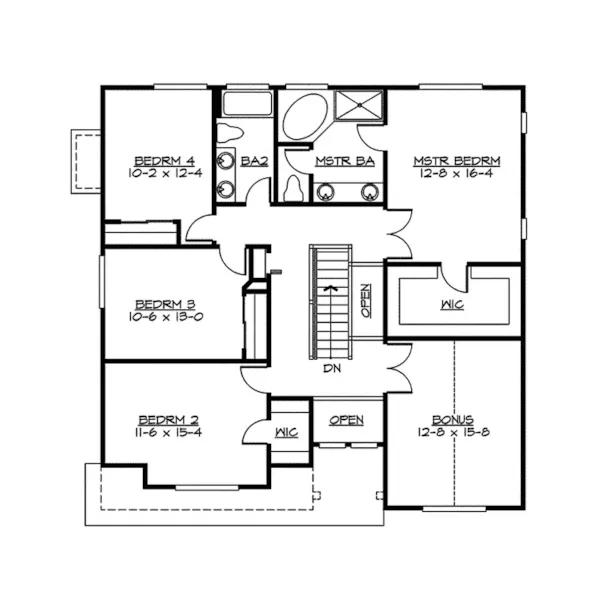 Contemporary House Plan Second Floor - Glenallen Creek Craftsman Home 071D-0088 - Search House Plans and More