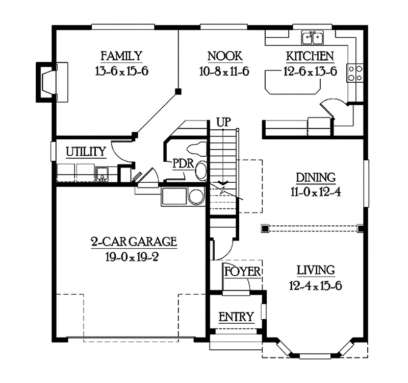 Southern House Plan First Floor - Buxton Heights Country Home 071D-0090 - Search House Plans and More