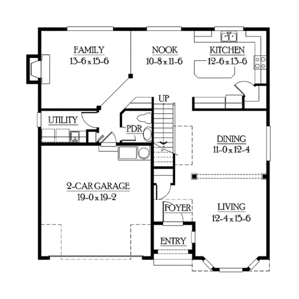 Traditional House Plan First Floor - Buxton Heights Country Home 071D-0090 - Search House Plans and More