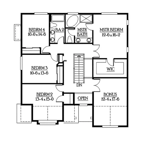 Traditional House Plan Second Floor - Buxton Heights Country Home 071D-0090 - Search House Plans and More