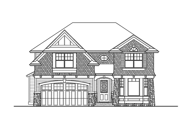 Arts & Crafts House Plan Front Elevation - Buxton Heights Country Home 071D-0090 - Search House Plans and More