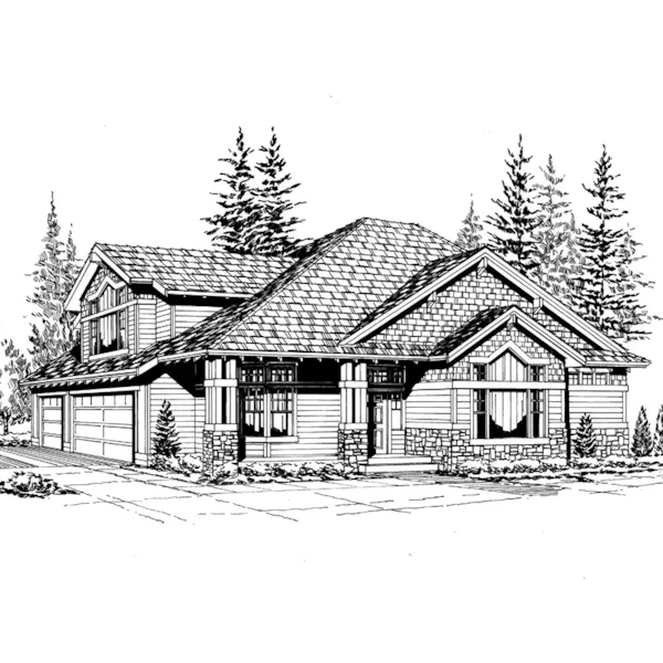 Rustic Home Plan With Many Gables