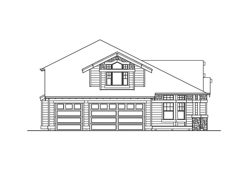 Craftsman House Plan Left Elevation - Pocahontas Arts And Crafts Home 071D-0091 - Shop House Plans and More