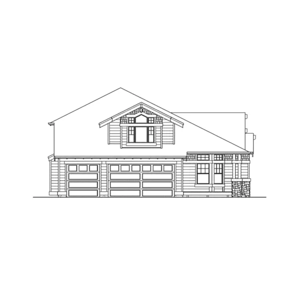 Traditional House Plan Left Elevation - Pocahontas Arts And Crafts Home 071D-0091 - Shop House Plans and More