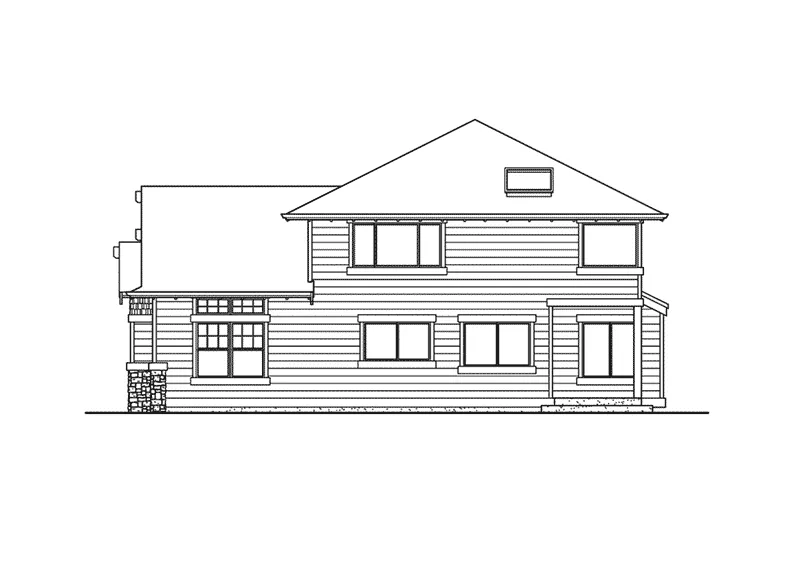 Craftsman House Plan Right Elevation - Pocahontas Arts And Crafts Home 071D-0091 - Shop House Plans and More