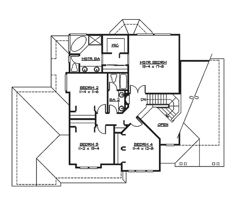 Southern House Plan Second Floor - Finsbury Rustic Home 071D-0092 - Search House Plans and More