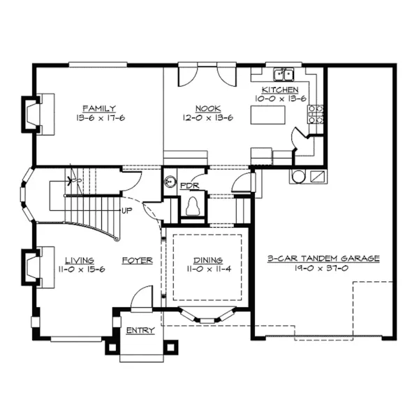 Traditional House Plan First Floor - Augustine Woods Tudor Home 071D-0093 - Search House Plans and More