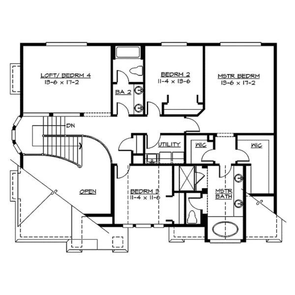 Traditional House Plan Second Floor - Augustine Woods Tudor Home 071D-0093 - Search House Plans and More