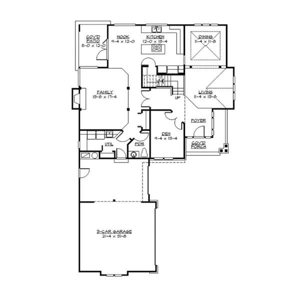 Craftsman House Plan First Floor - Mango Sleek Sunbelt Home 071D-0094 - Shop House Plans and More