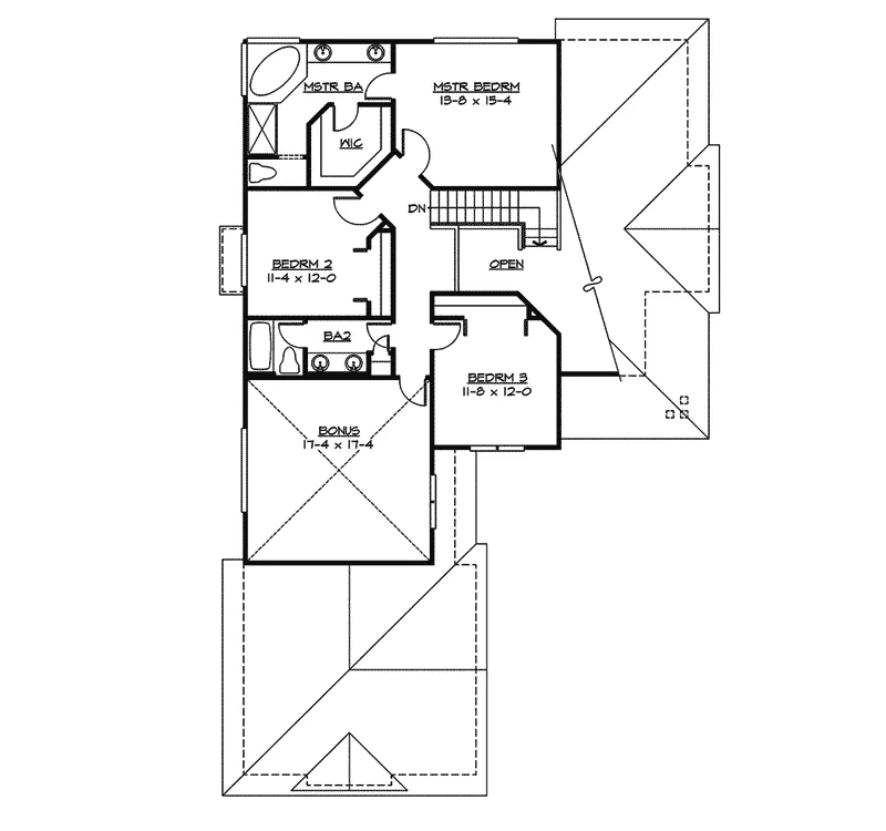 Craftsman House Plan Second Floor - Mango Sleek Sunbelt Home 071D-0094 - Shop House Plans and More
