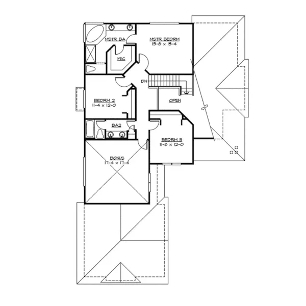 Craftsman House Plan Second Floor - Mango Sleek Sunbelt Home 071D-0094 - Shop House Plans and More