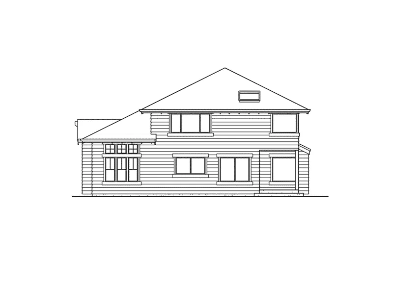 Craftsman House Plan Rear Elevation - Mango Sleek Sunbelt Home 071D-0094 - Shop House Plans and More