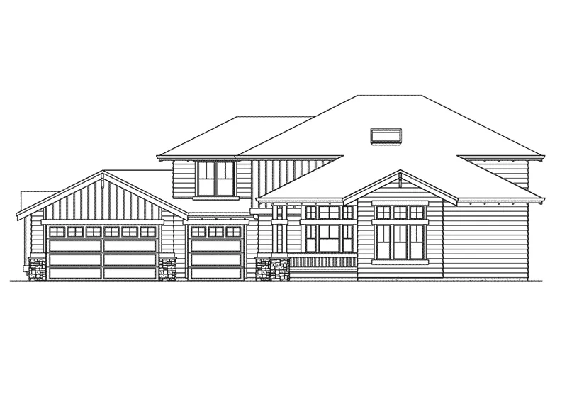 Craftsman House Plan Right Elevation - Mango Sleek Sunbelt Home 071D-0094 - Shop House Plans and More