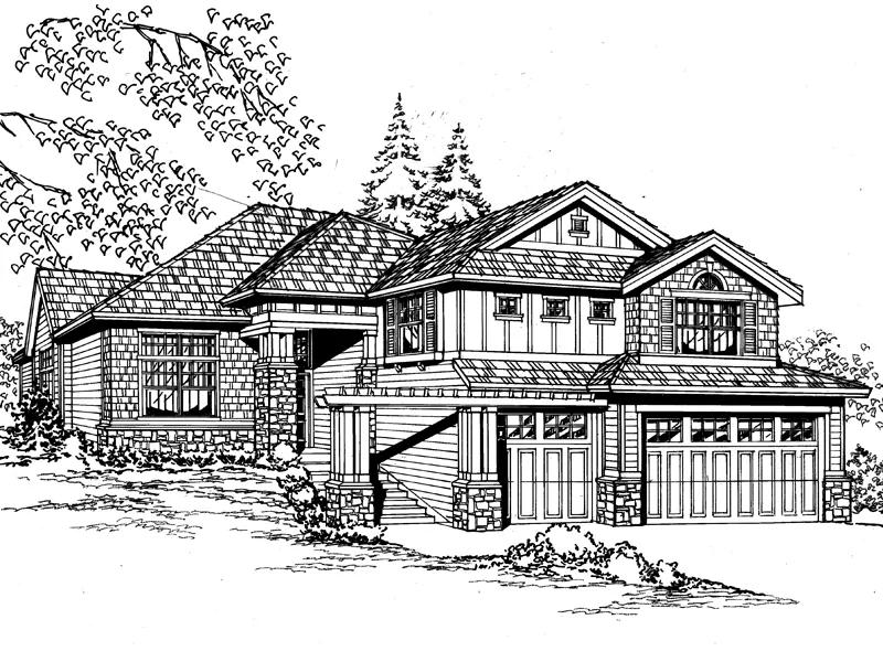Modern House Plan Front Image of House - Kirkshire Craftsman Home 071D-0096 - Search House Plans and More