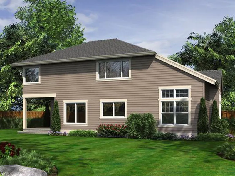 Modern House Plan Rear Photo 01 - Kirkshire Craftsman Home 071D-0096 - Search House Plans and More
