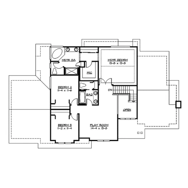 Modern House Plan Second Floor - Mellerstain Craftsman Home 071D-0097 - Shop House Plans and More