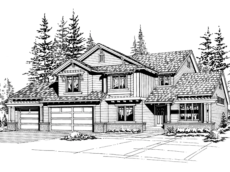 Modern House Plan Front Image of House - Mellerstain Craftsman Home 071D-0097 - Shop House Plans and More