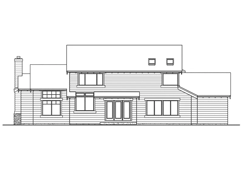 Modern House Plan Rear Elevation - Mellerstain Craftsman Home 071D-0097 - Shop House Plans and More