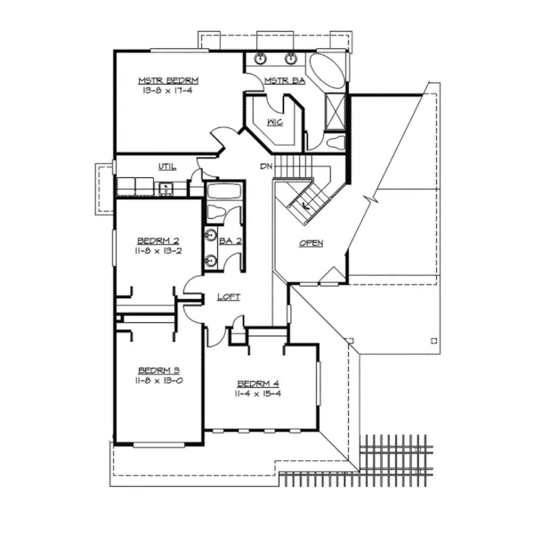 Country House Plan Second Floor - Hedgebur Craftsman Home 071D-0098 - Search House Plans and More