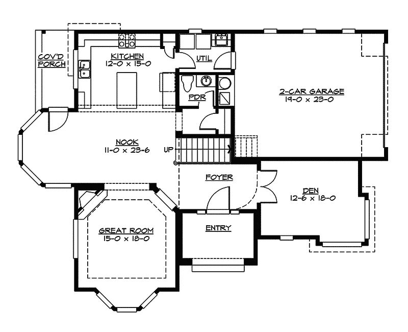 Colonial House Plan First Floor - Corina Place Traditional Home 071D-0099 - Search House Plans and More