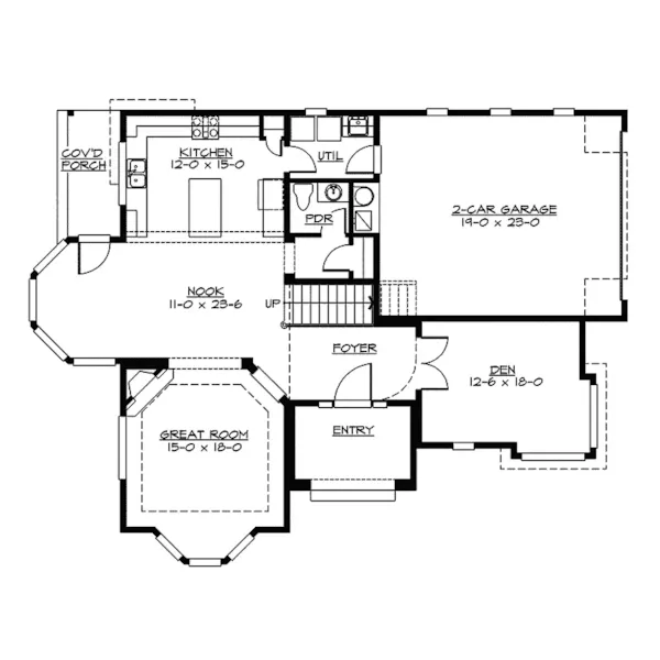 Traditional House Plan First Floor - Corina Place Traditional Home 071D-0099 - Search House Plans and More