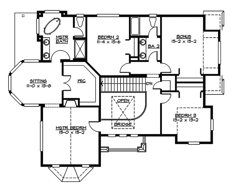 Traditional House Plan Second Floor - Corina Place Traditional Home 071D-0099 - Search House Plans and More