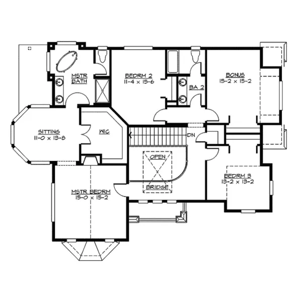 Traditional House Plan Second Floor - Corina Place Traditional Home 071D-0099 - Search House Plans and More