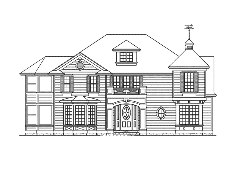 Colonial House Plan Front Elevation - Corina Place Traditional Home 071D-0099 - Search House Plans and More