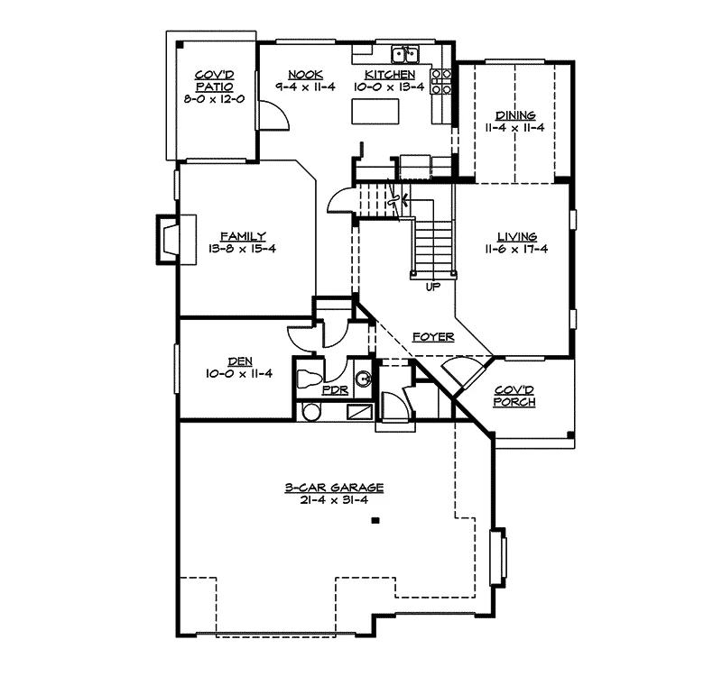 Modern House Plan First Floor - Silvermill Craftsman Home 071D-0100 - Shop House Plans and More