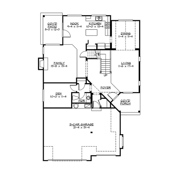 Arts & Crafts House Plan First Floor - Silvermill Craftsman Home 071D-0100 - Shop House Plans and More