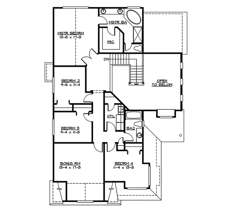 Modern House Plan Second Floor - Silvermill Craftsman Home 071D-0100 - Shop House Plans and More