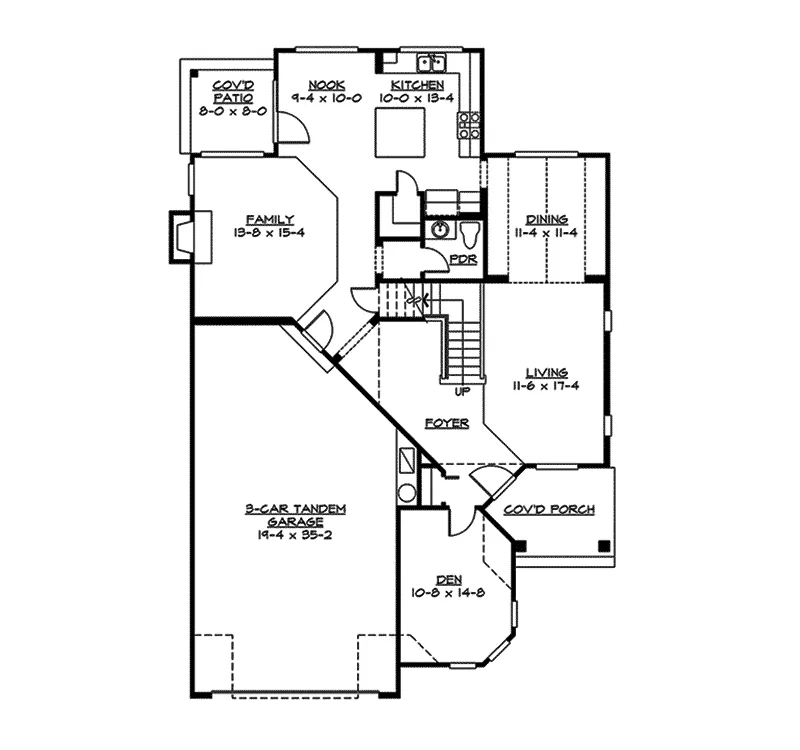 Craftsman House Plan First Floor - Lynnbrook Shingle Style Home 071D-0101 - Shop House Plans and More