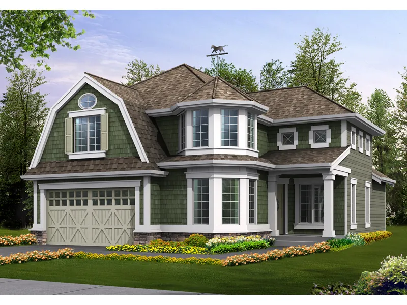 Traditional House Plan Front Image - Lynnbrook Shingle Style Home 071D-0101 - Shop House Plans and More