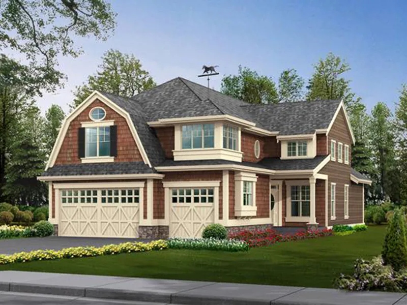 Traditional House Plan Front Photo 01 - Lynnbrook Shingle Style Home 071D-0101 - Shop House Plans and More