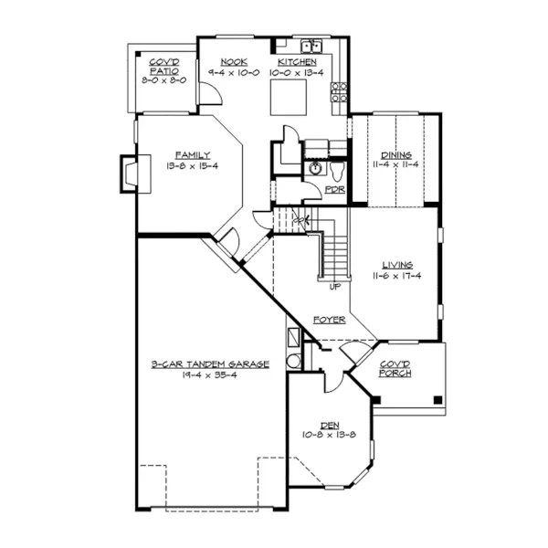 Vacation House Plan First Floor - Orford Craftsman Home 071D-0103 - Shop House Plans and More