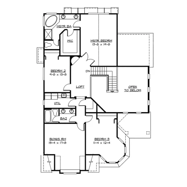 Vacation House Plan Second Floor - Orford Craftsman Home 071D-0103 - Shop House Plans and More