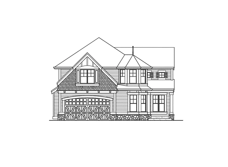 Contemporary House Plan Front Elevation - Orford Craftsman Home 071D-0103 - Shop House Plans and More