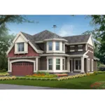 Vacation House Plan Front of Home - Orford Craftsman Home 071D-0103 - Shop House Plans and More